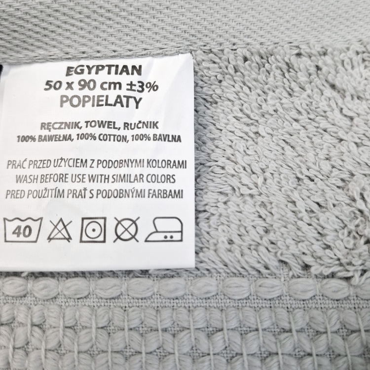 Ręcznik polski Gruby bawełniany- szary 70x140 egipt/ 600gsm!, metka